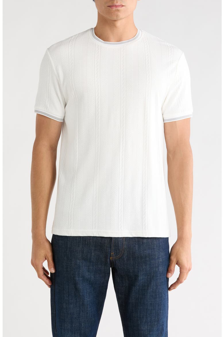 Tipped Trim T-Shirt, Main, color, OFF WHITE W/ GRAY TIPPING