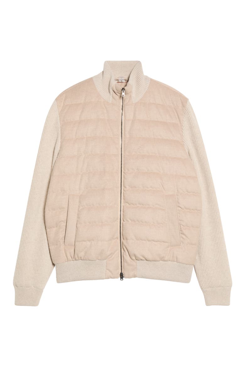 Mixed Media Mélange Cash-Feel Quilted Down Jacket, Main, color, 1985 CHAMPAGNE