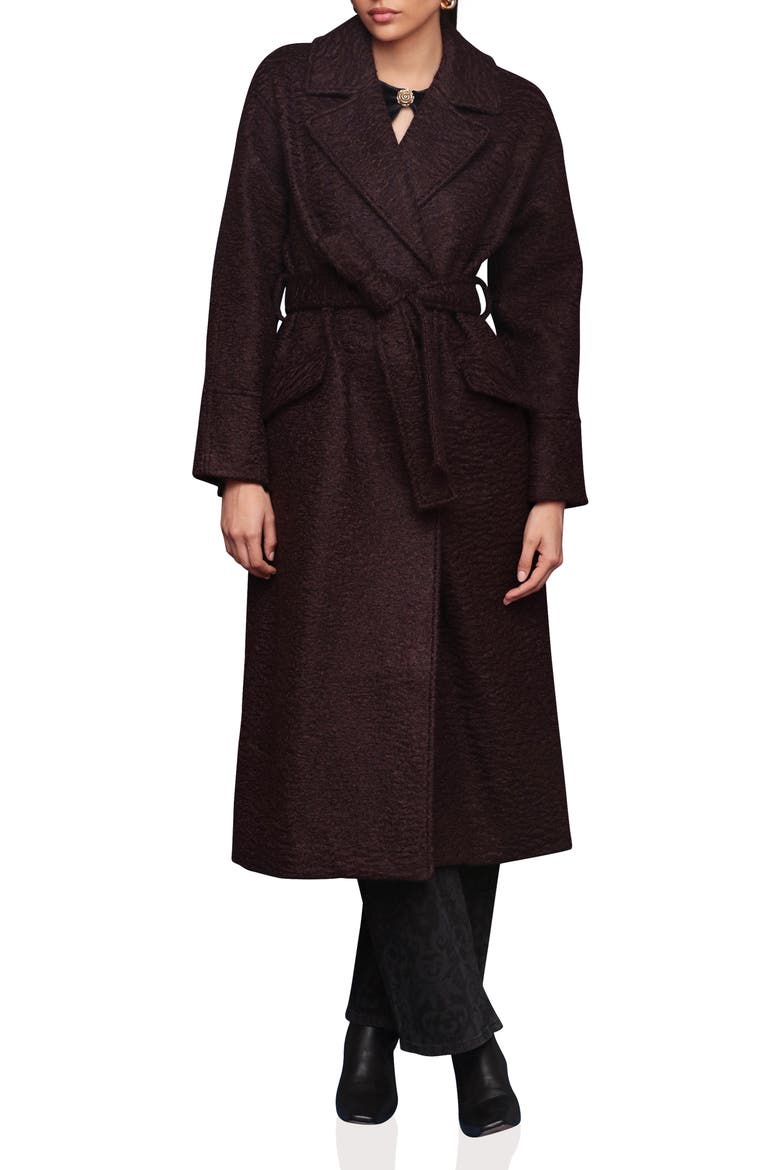 Belted Trench Coat, Alternate, color, MERLOT