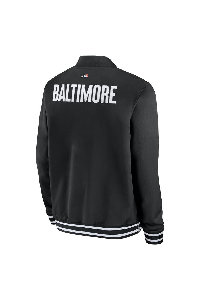 Men's Nike  Black Baltimore Orioles Authentic Collection City Connect Full-Zip Bomber Jacket, Alternate, color, Black