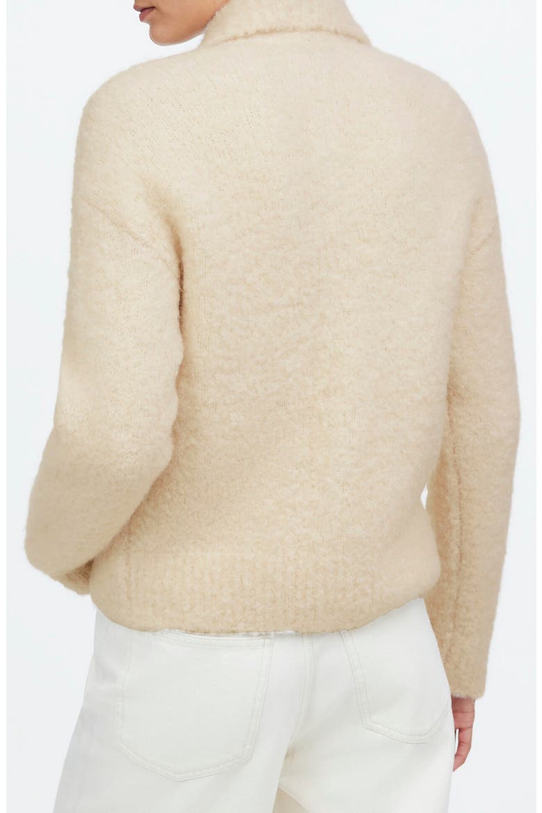 Bouclé Knit Wool & Alpaca Sweater Jacket, Alternate, color, ALABASTER