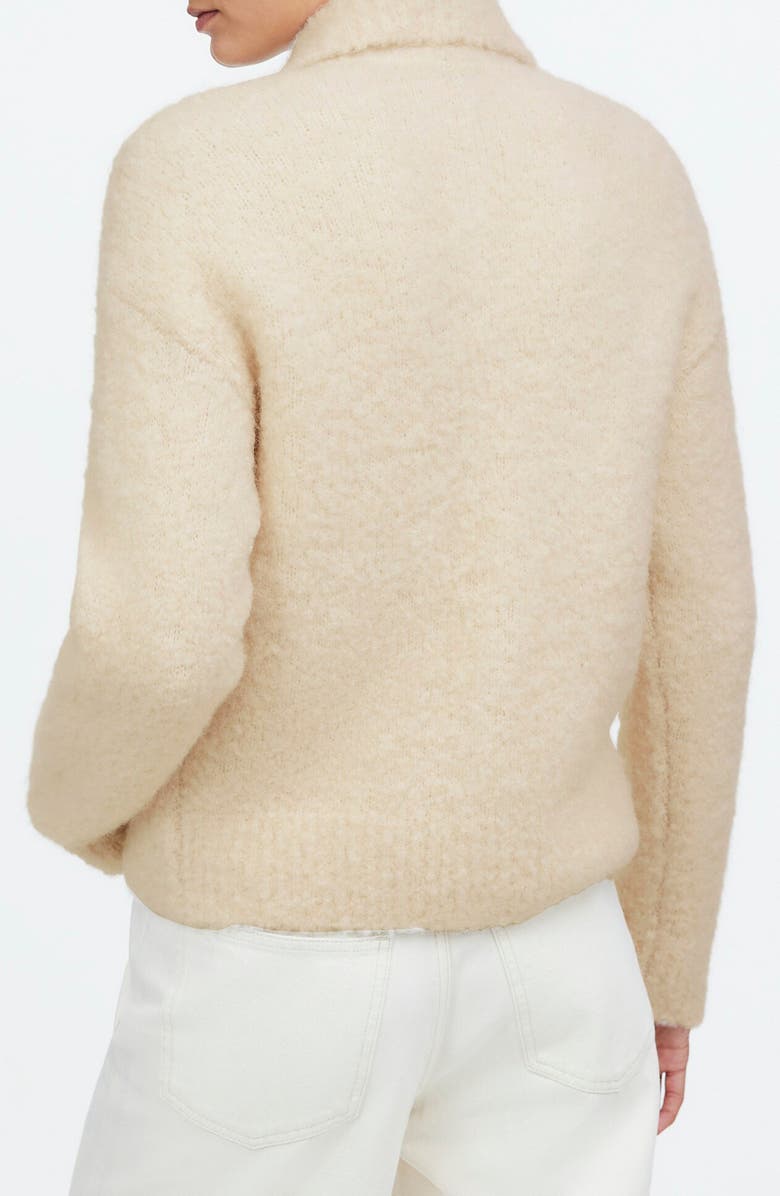 Madewell Bouclé Knit Wool & Alpaca Sweater Jacket, Alternate, color, Alabaster