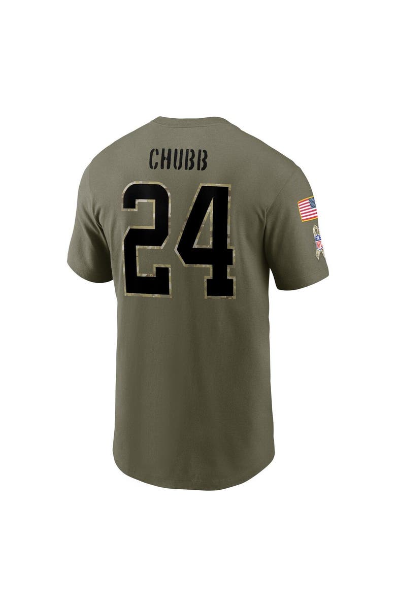 Nike Men's Nike Nick Chubb Olive Cleveland Browns 2022 Salute To Service Name & Number T-Shirt, Alternate, color, 