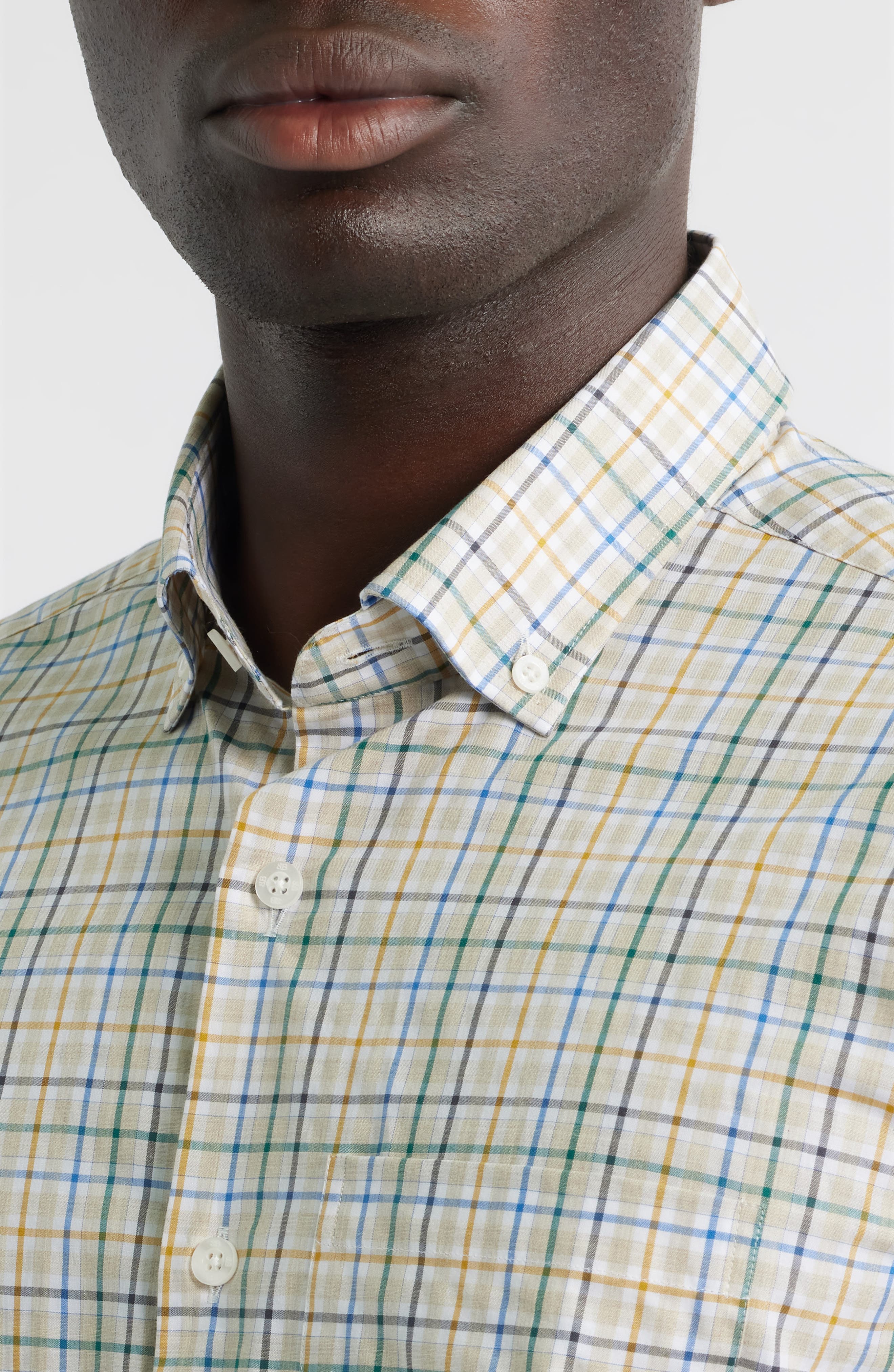 Regular Fit Plaid Cotton Melange Button-Up Shirt - image 2