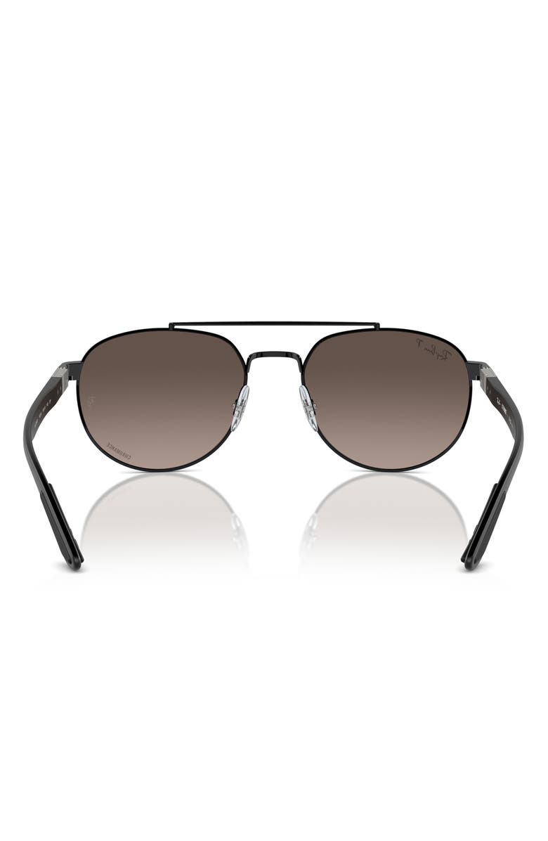 Ray-Ban 56mm Polarized Irregular Sunglasses, Alternate, color, Black