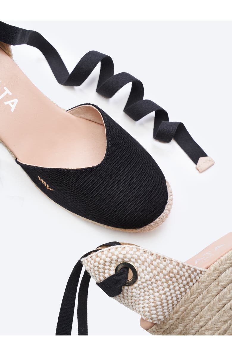 VISCATA Gava Canvas Espadrille Wedges, Alternate, color, Black