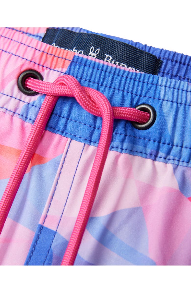 Psycho Bunny Norridge Print Swim Trunks, Alternate, color, Pink Glow