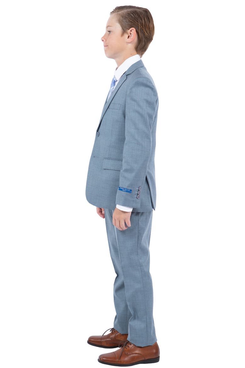Kids' Smoke Blue Five-Piece Sharkskin Suit, Alternate, color, SMOKE BLUE