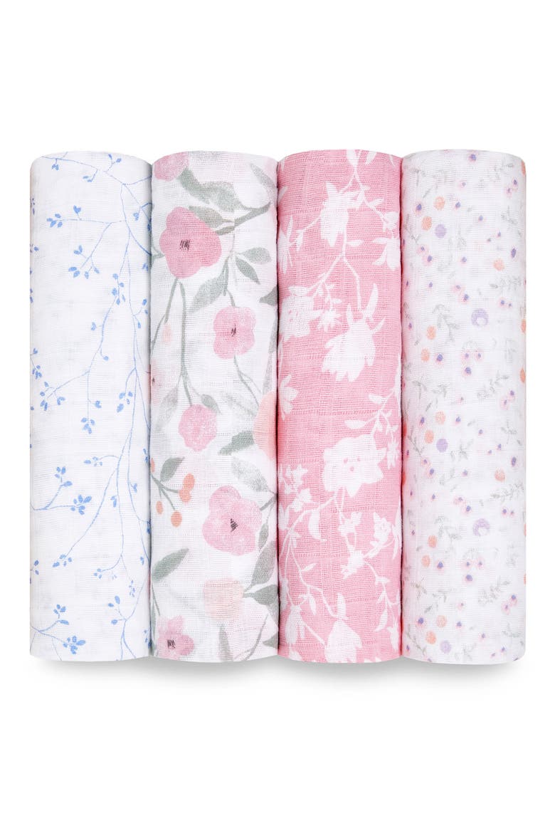 4-Pack Classic Swaddling Cloths, Main, color, MA FLEUR