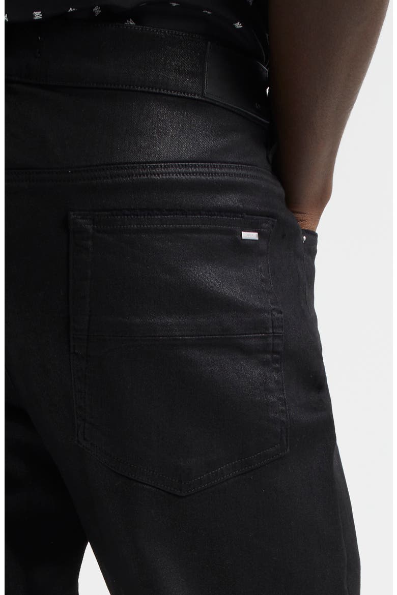 MX1 Leather Patched Distressed Waxed Jeans, Alternate, color, BLACK