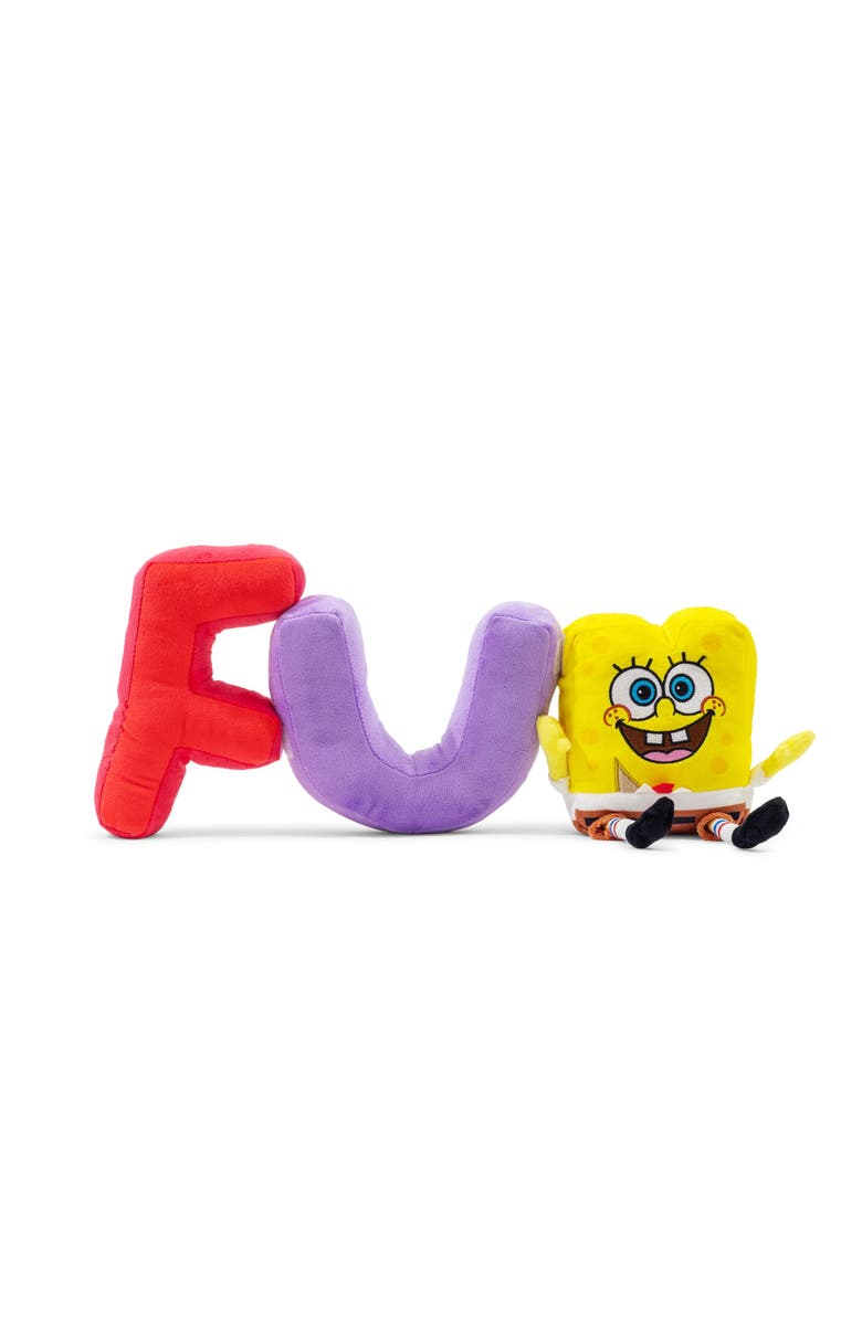 Toynk Nickelodeon SpongeBob SquarePants "FUN" 10-Inch Plush, Main, color, Yellow