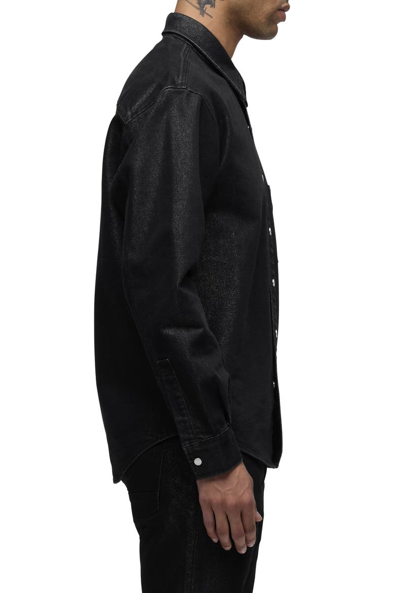 Snap-Up Denim Overshirt, Alternate, color, STARGAZER