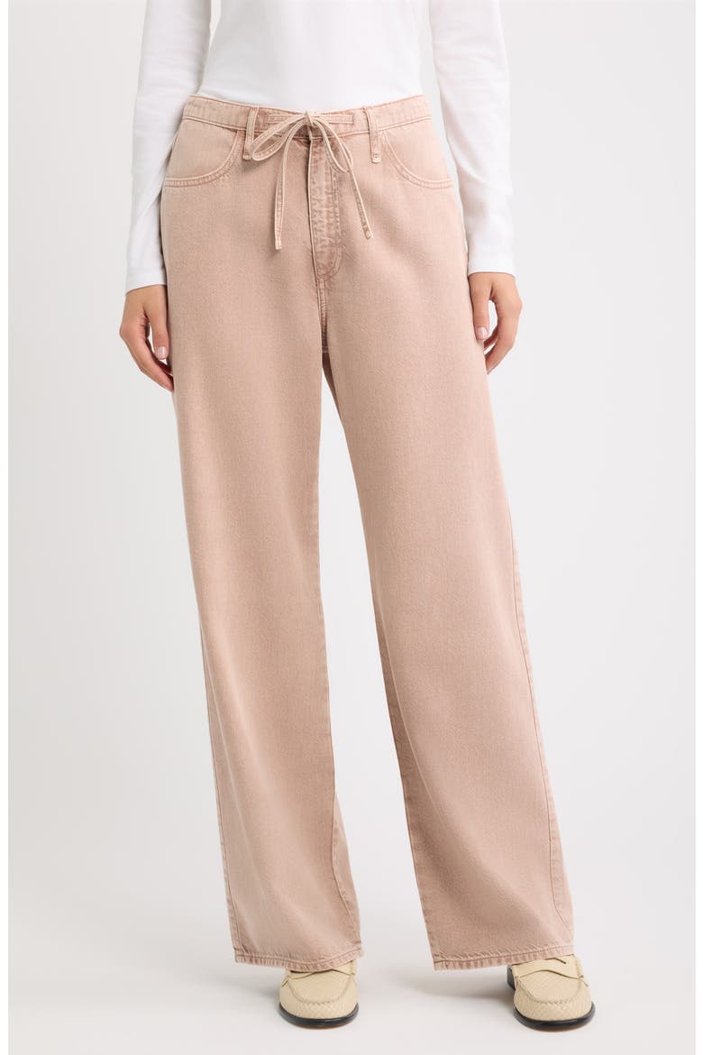 Phoebe Drawstring Wide Leg Jeans, Main, color, ROSE STONE