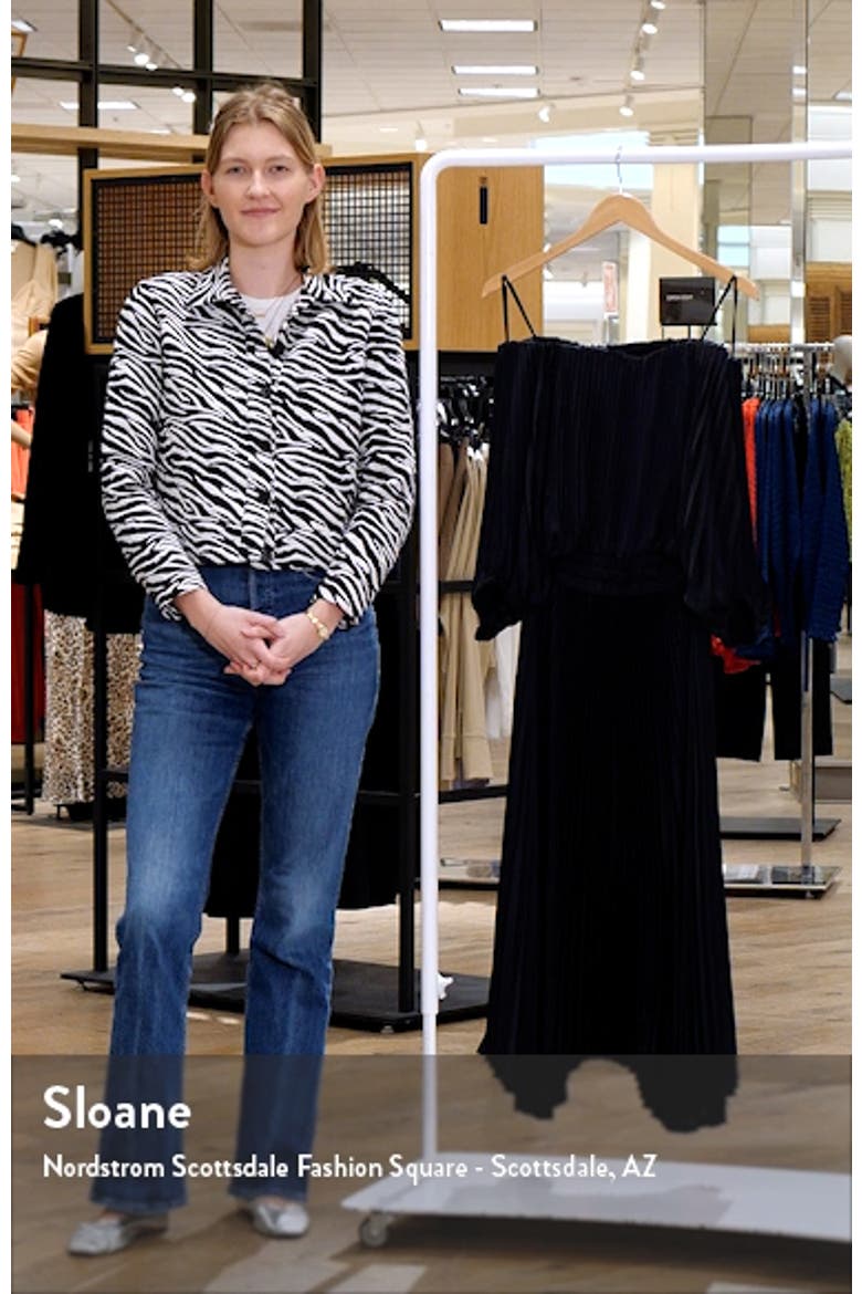 Sienna Pleated Off the Shoulder Maxi Dress video