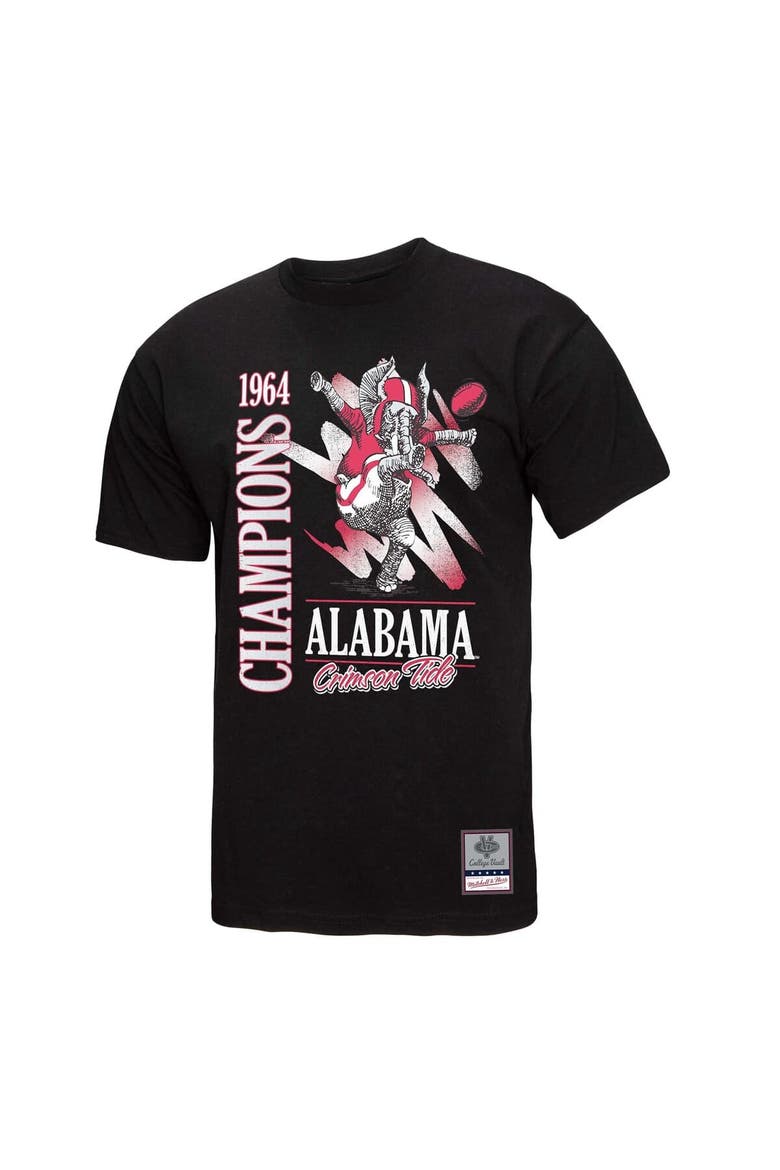 Men's Mitchell & Ness  Black Alabama Crimson Tide Retro Brush Mineral Wash T-Shirt, Alternate, color, Black