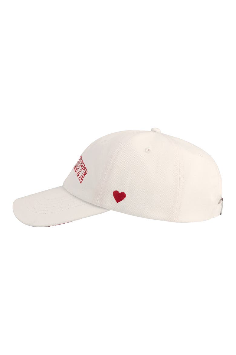 Favorite Heart Embroidered Cotton Twill Baseball Cap, Alternate, color, NATURAL