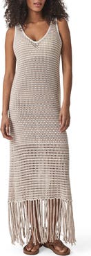 Splendid Kellan Open Stitch Fringe Sweater Dress