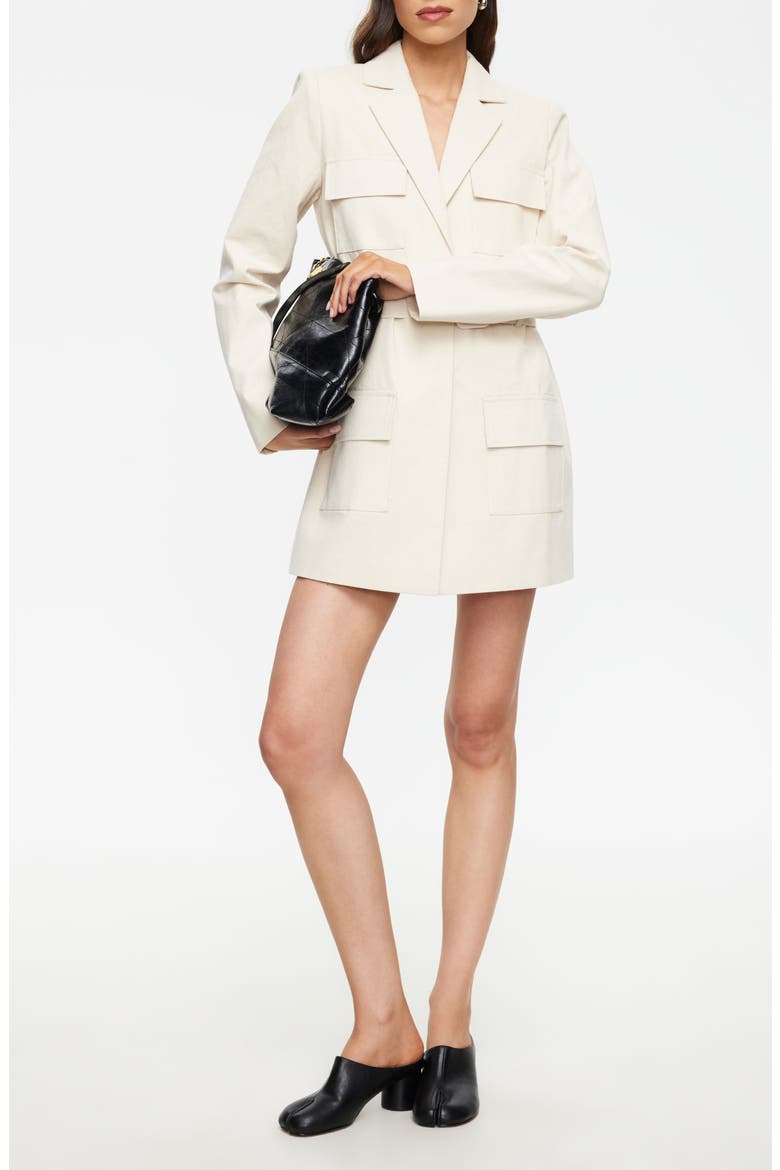 Steinway Belted Long Sleeve Blazer Minidress, Main, color, BEIGE