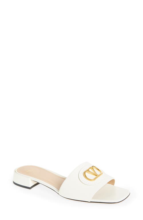 Valentino Garavani Vlogo Signature Slide Sandal In White