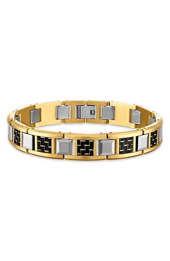 Esquire Stainless Steel Carbon & Tungsten Link Bracelet