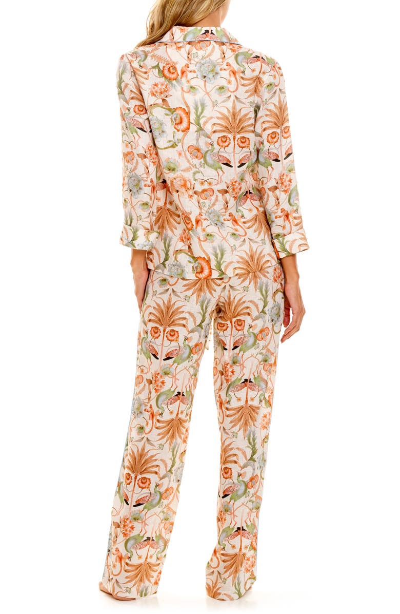 The Lazy Poet Emma Peach Jungle Linen Pajamas, Alternate, color,