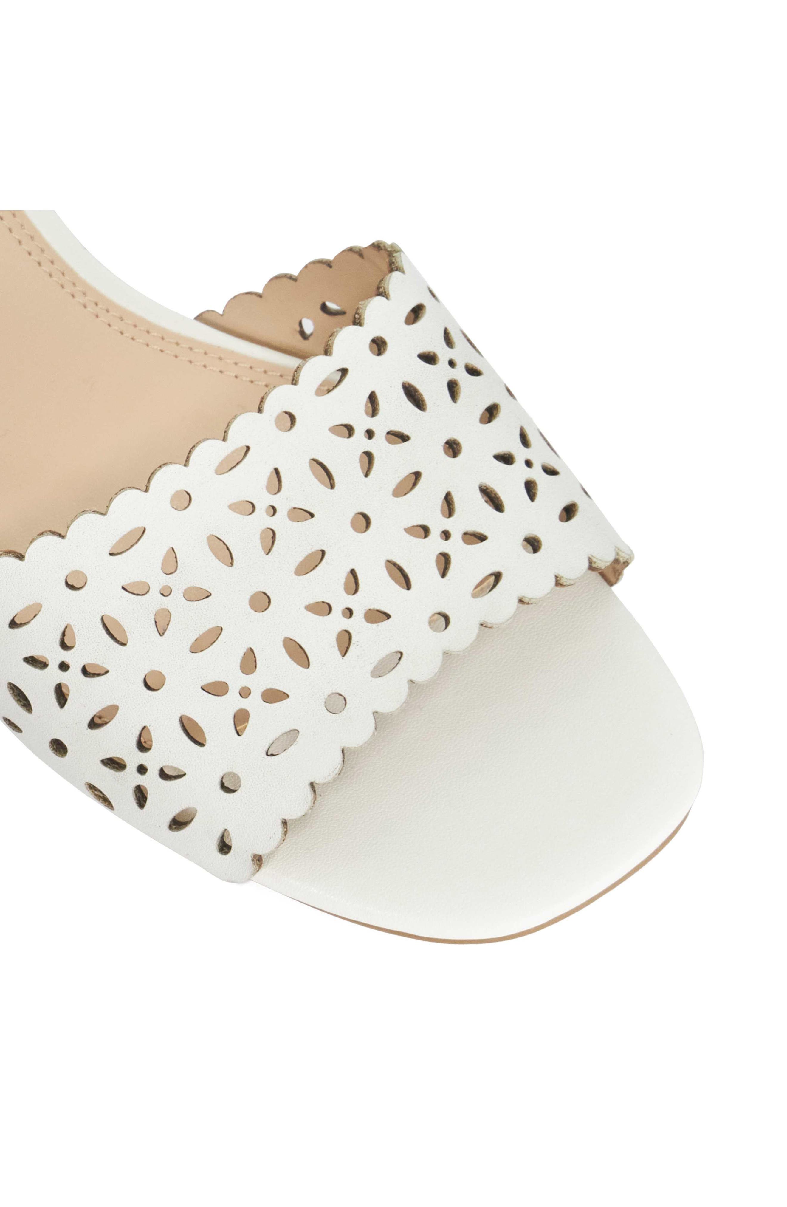 Dune London Josephina Leather Sandal, Alternate, color, White