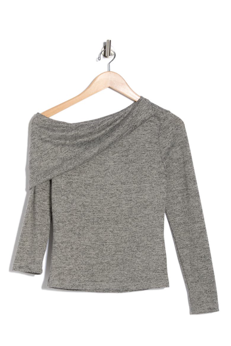 One-Shoulder Knit Top, Main, color, GREY