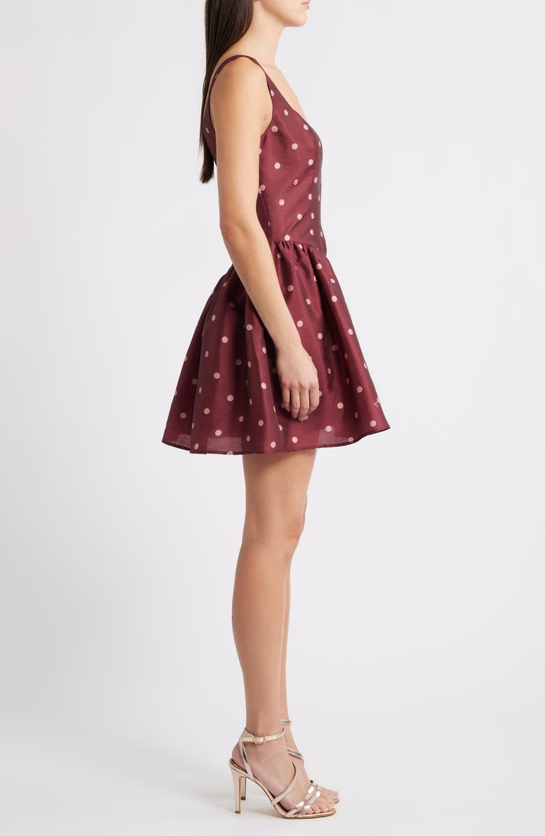 Hutch Soleil Polka Dot Cocktail Minidress, Alternate, color, Pomegranate Spaced Polka Dot