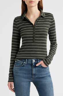 rag & bone The Knit Stripe Long Sleeve Polo