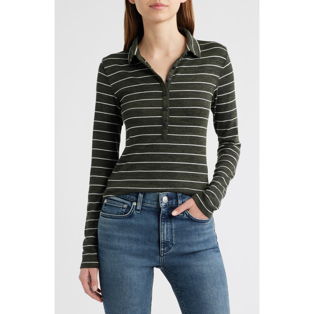 Rag & Bone The Knit Stripe Long Sleeve Polo