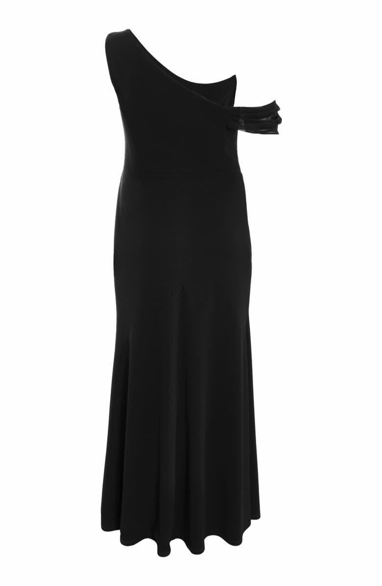 QUIZ Plus Size Cold Shoulder Detail Maxi Dress, Alternate, color,