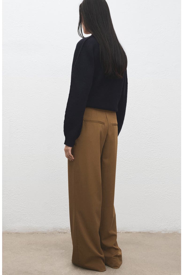 Pleated Wide Leg Pants, Alternate, color, MEDIUM BROWN