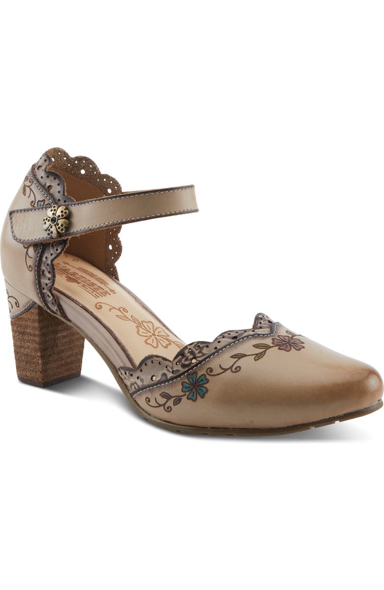 L'Artiste by Spring Step Sayyes Ankle Strap Pump, Main, color, Beige Multi