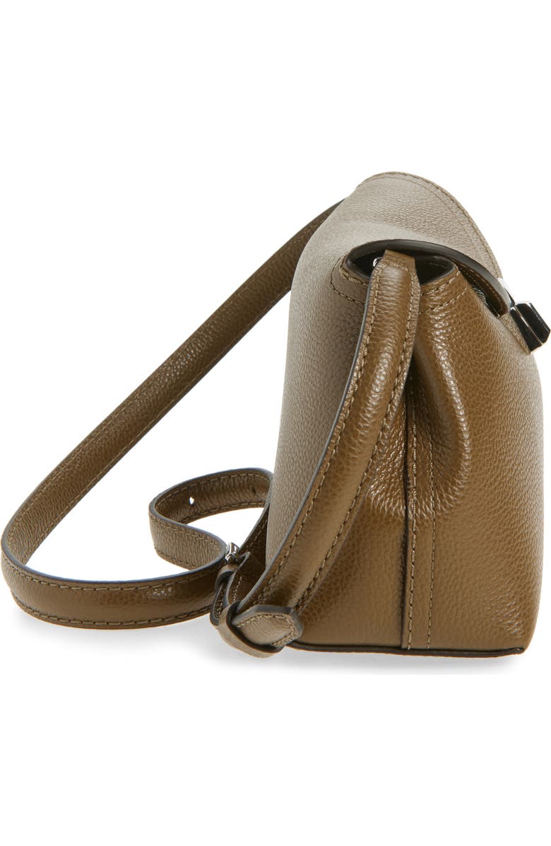 TOTEME Palmellata T-Lock Leather Clutch Crossbody, Alternate, color, Dark Taupe