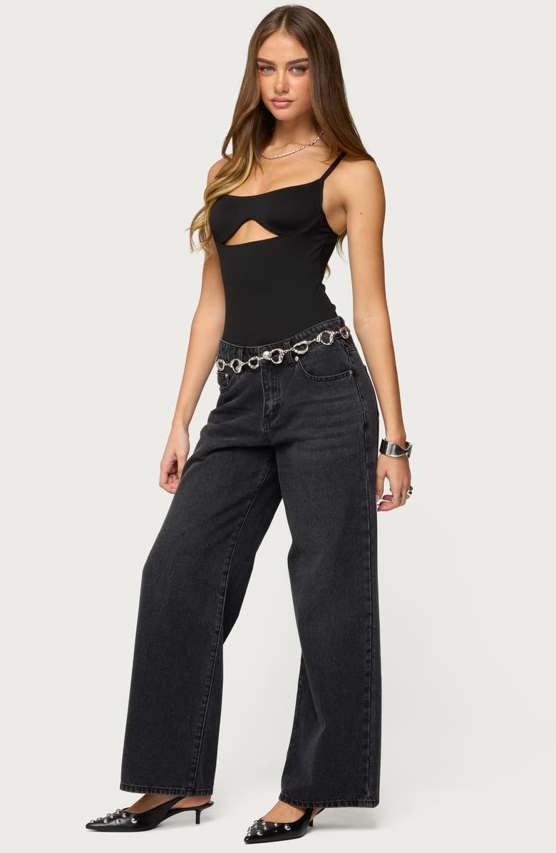 EDIKTED Shulah Cutout Bodysuit, Alternate, color,