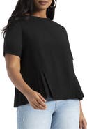 ELOQUII Pleated Hem Top