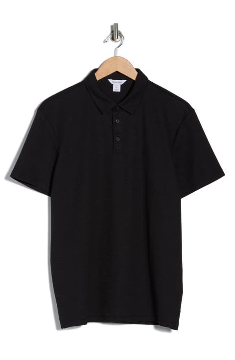 Classic Fit Embroidered Slub Knit Polo