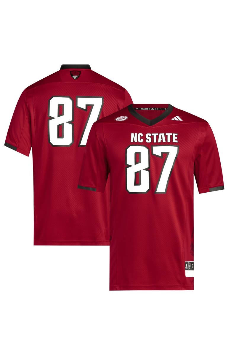 adidas Men's adidas #87 Red NC State Wolfpack Premier Jersey, Main, color, Red