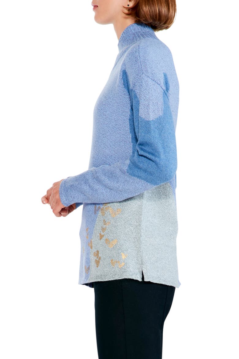 Glowing Embers Mock Neck Sweater, Alternate, color, BLUE MULTI