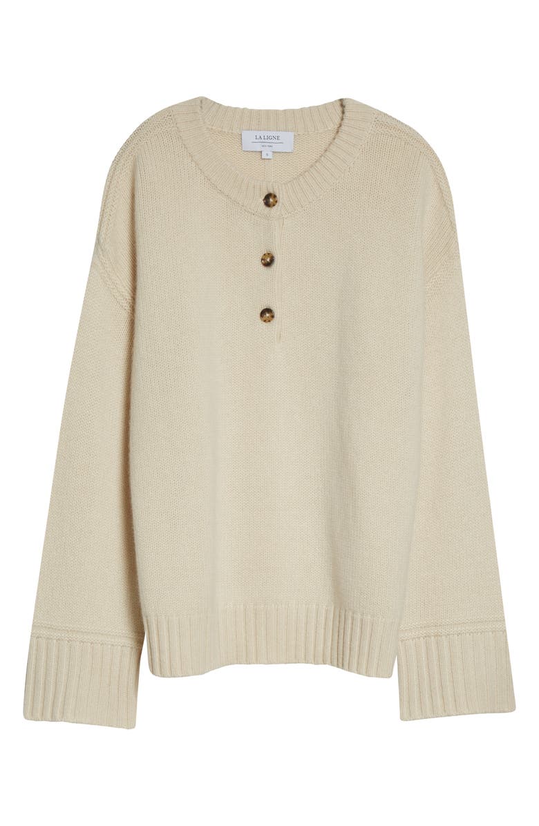 La Ligne Oversize Cashmere Henley Sweater, Alternate, color, 