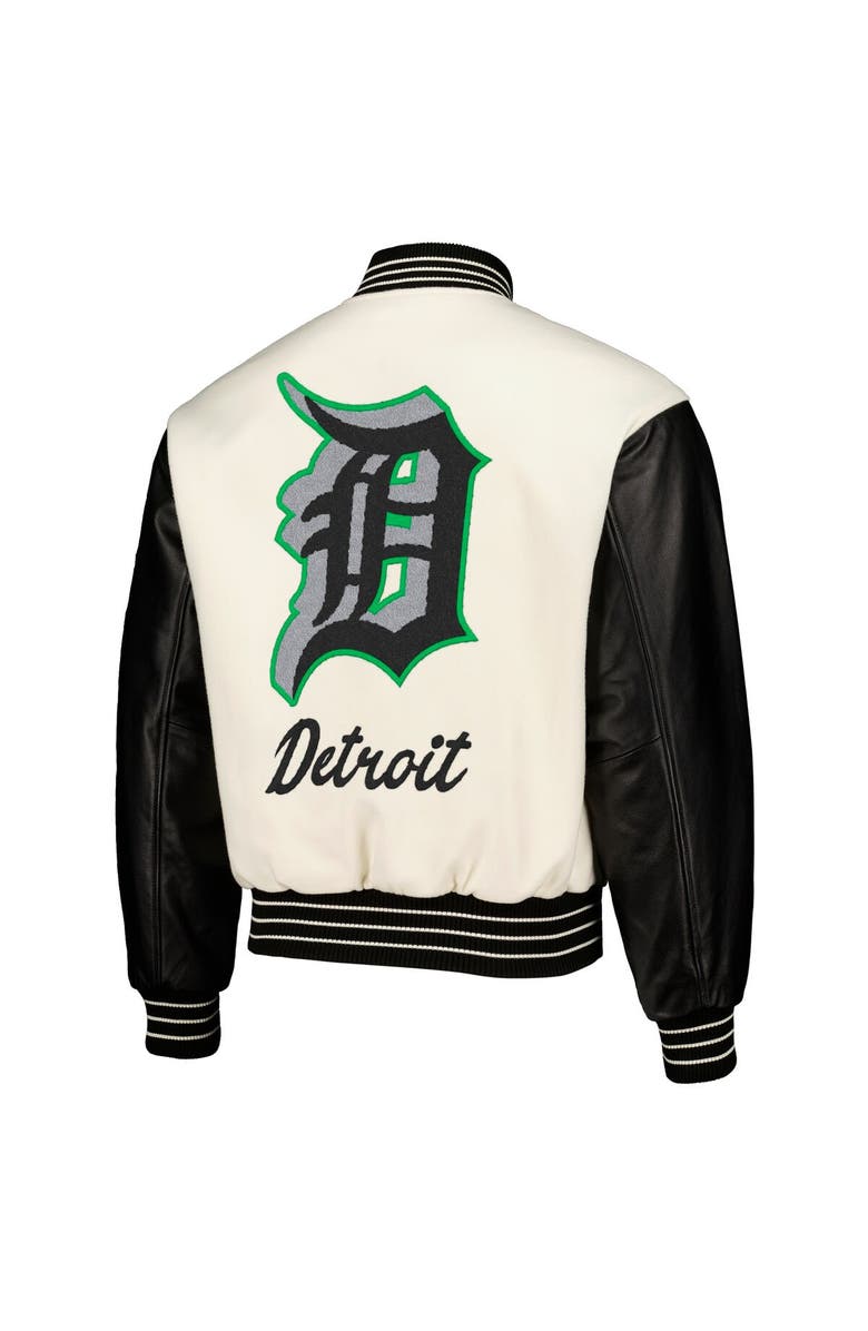 PLEASURES Men's PLEASURES White Detroit Tigers Full-Snap Varsity Jacket, Alternate, color, White