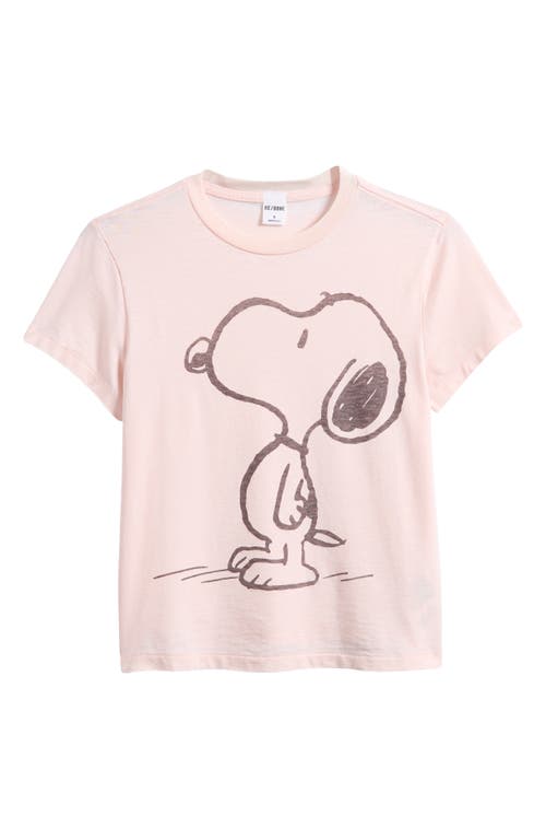 Re/done Classic Snoopy Printed Jersey T-shirt In Dahlia