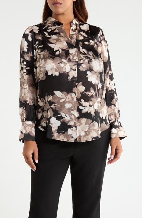 Pleat Front Floral Top
