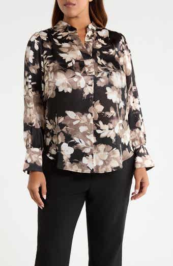Pleat Front Floral Top