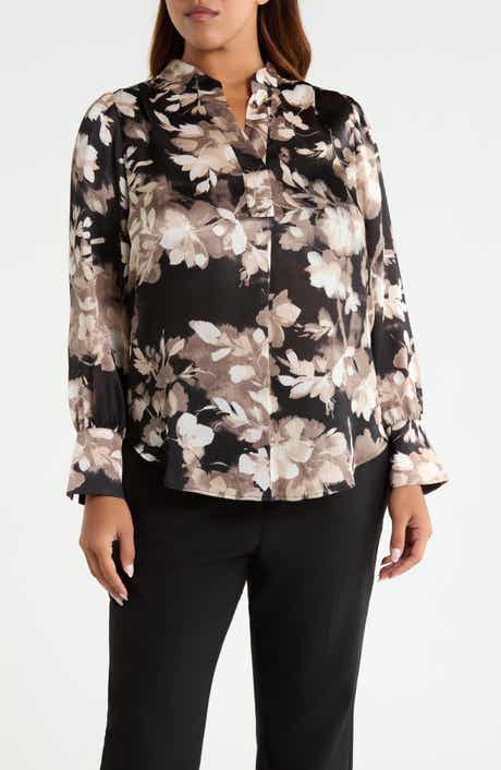 Pleat Front Floral Top