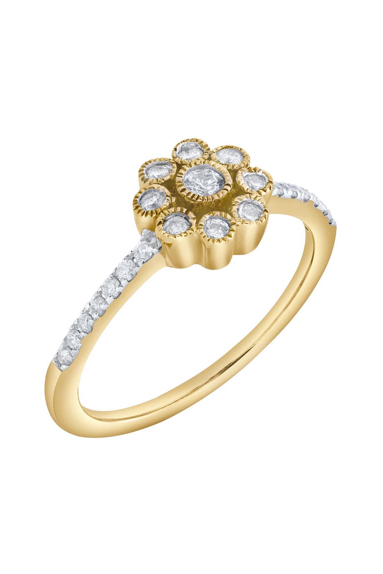 Whispered Petals 0.30 Ct Natural Diamond Floral 10K Gold Ring, Alternate, color, 10K Yellow Gold