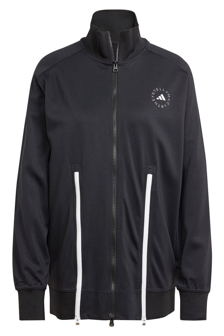 Stella McCartney Split Hem Track Jacket, Alternate, color, BLACK