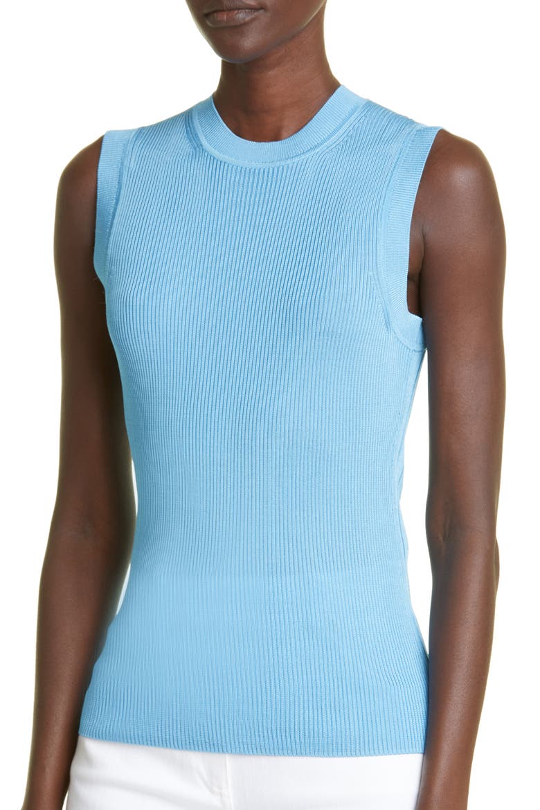 Rib Sweater Tank, Alternate, color, BLUE