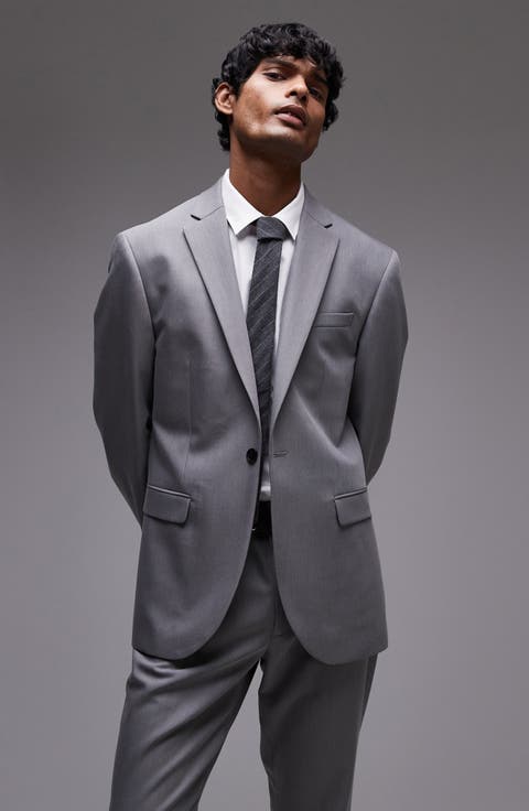 Slim Fit Grey Stretch Suit Jacket