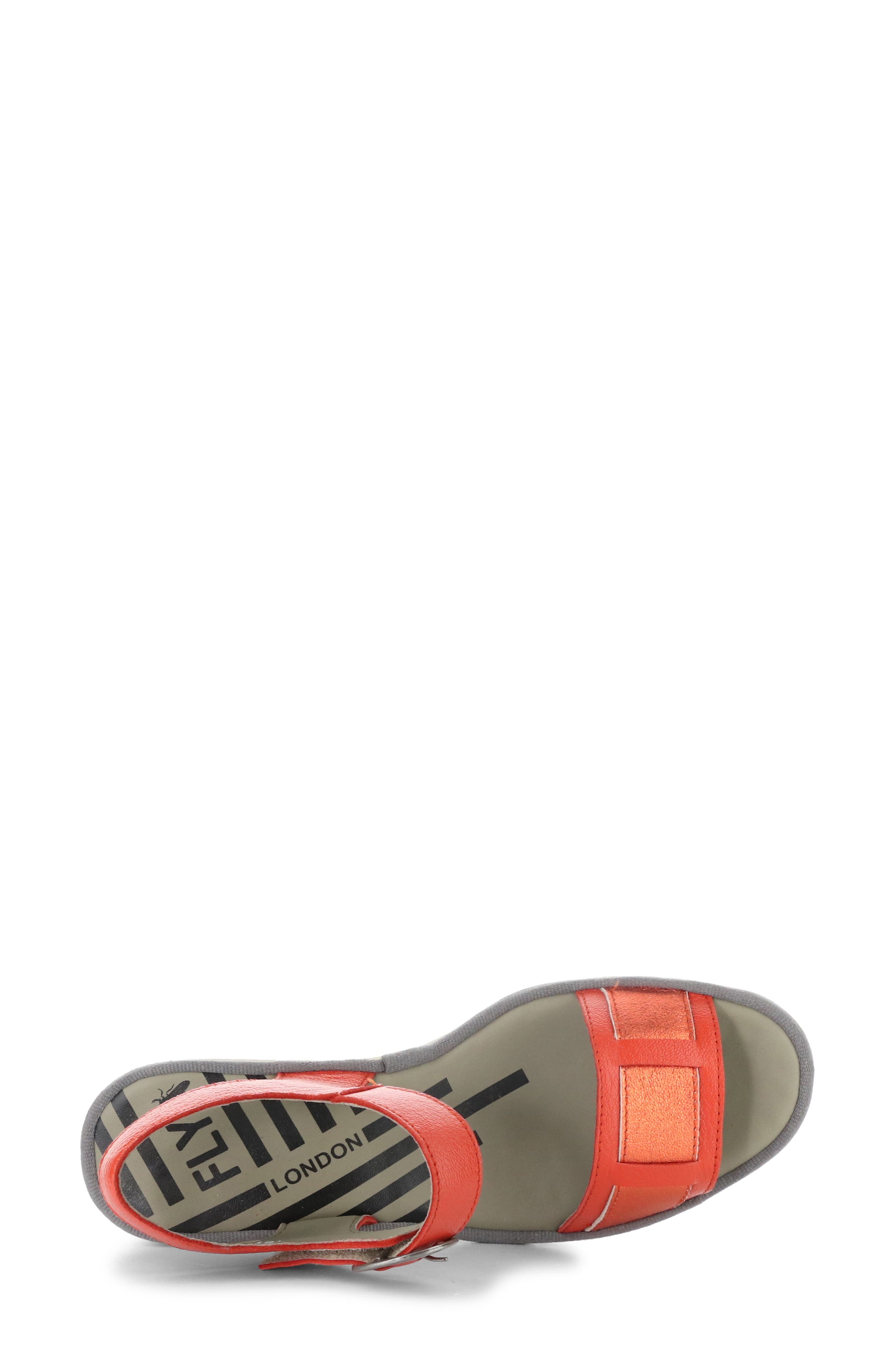 Beik Ankle Strap Platform Wedge Sandal, Alternate, color, 002 RED
